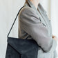 Black Suede Envelope Purse with Tassel