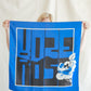 Dark Blue Print Silk Scarf