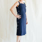 1970s Courrèges Navy Tie Cinch Waist Dress