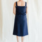 1970s Courrèges Navy Tie Cinch Waist Dress