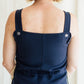1970s Courrèges Navy Tie Cinch Waist Dress