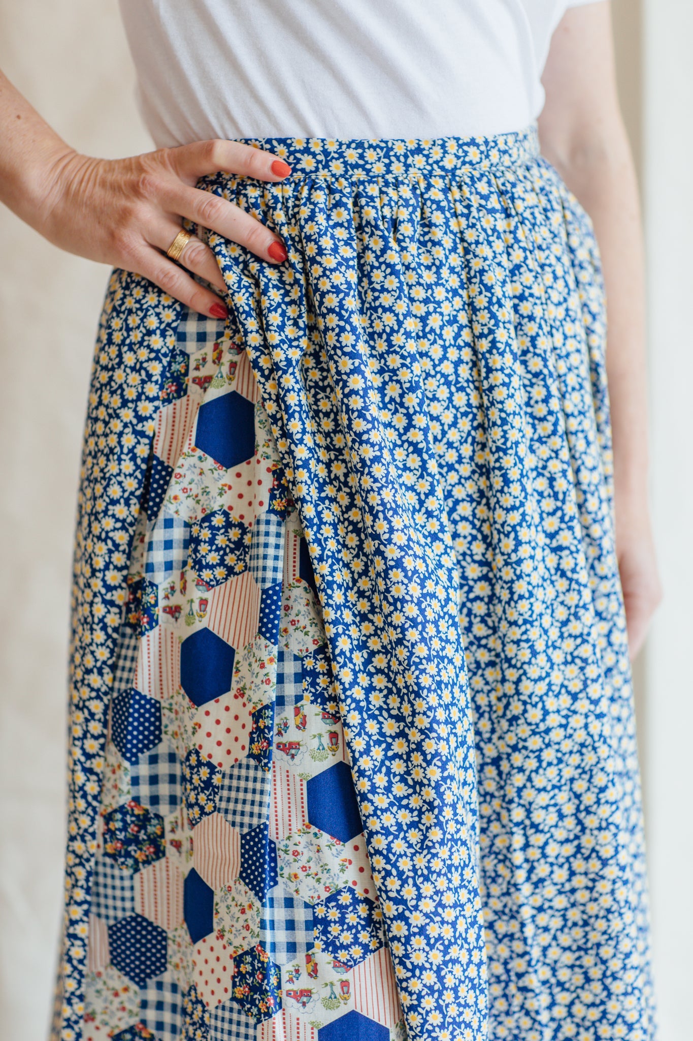 Blue Multi Floral Skirt
