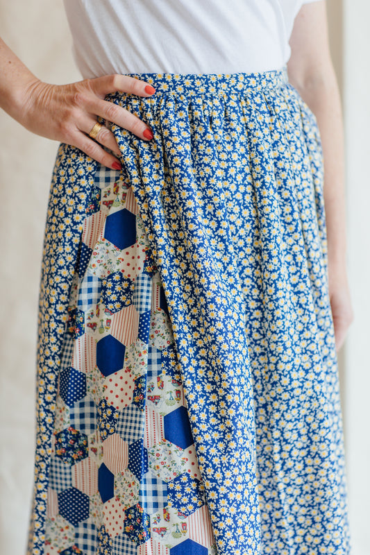 Blue Multi Floral Skirt
