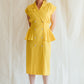 Toni Todd Yellow Peplum Dress