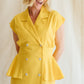 Toni Todd Yellow Peplum Dress