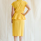 Toni Todd Yellow Peplum Dress