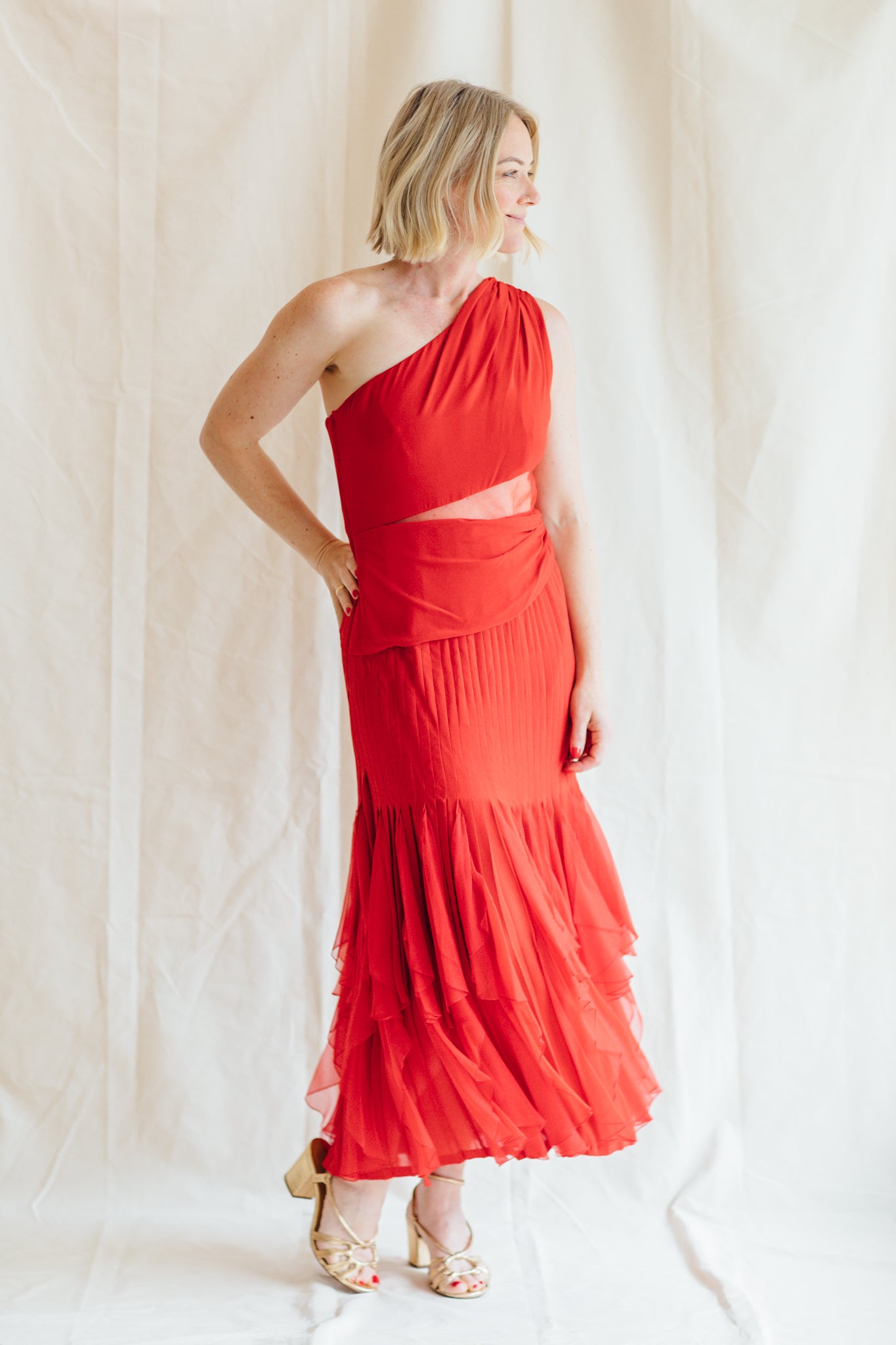 Valentino Red Silk Dress