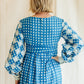 B. Altman & Co. Blue Plaid Check Dress