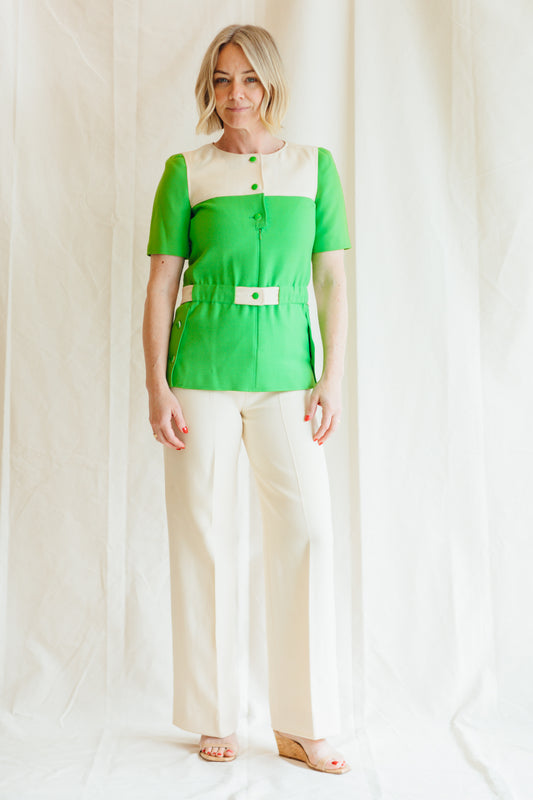 Courrèges Green and Ivory Pant Set