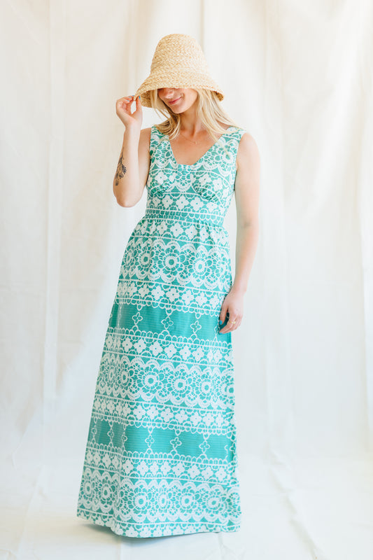 Malia Green Graphic Maxi Dress