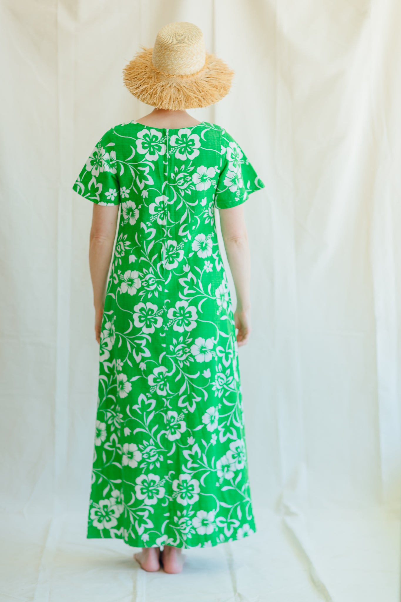 Hilo Green Hawaiian Maxi Dress