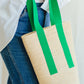 Cornichon Straw Tote - Kelly Green