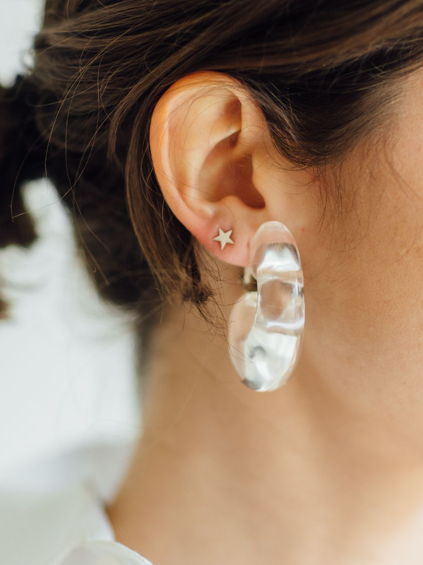 Acrylic Bubble Hoop Clip On Earrings