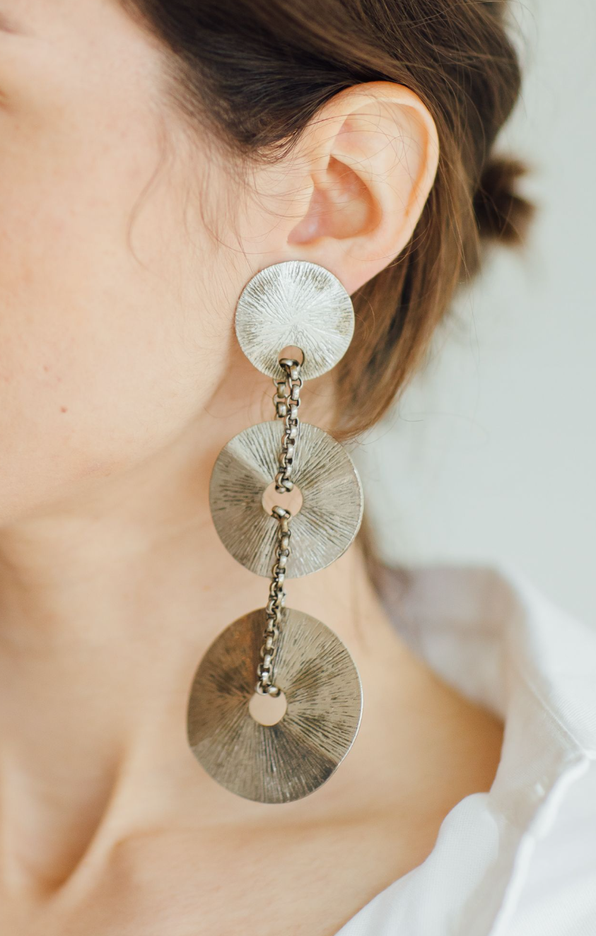 Triple Silver Ring Clip On Earrings – mkquinlan.com