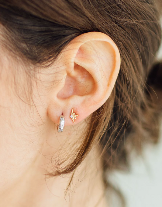 Studio Verus Diamond and Silver Hoop Earrings