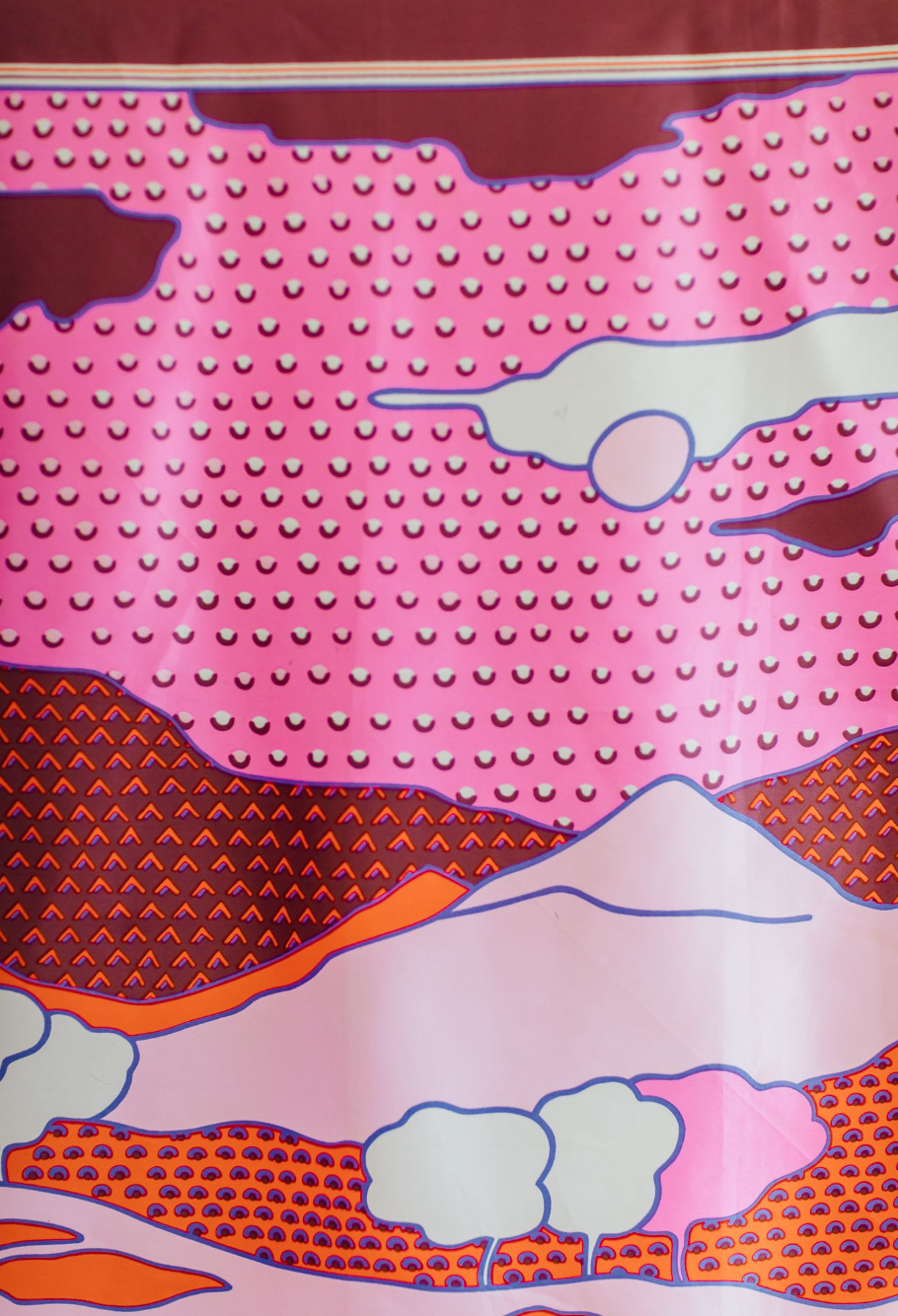 Neon Landscape Silk Scarf