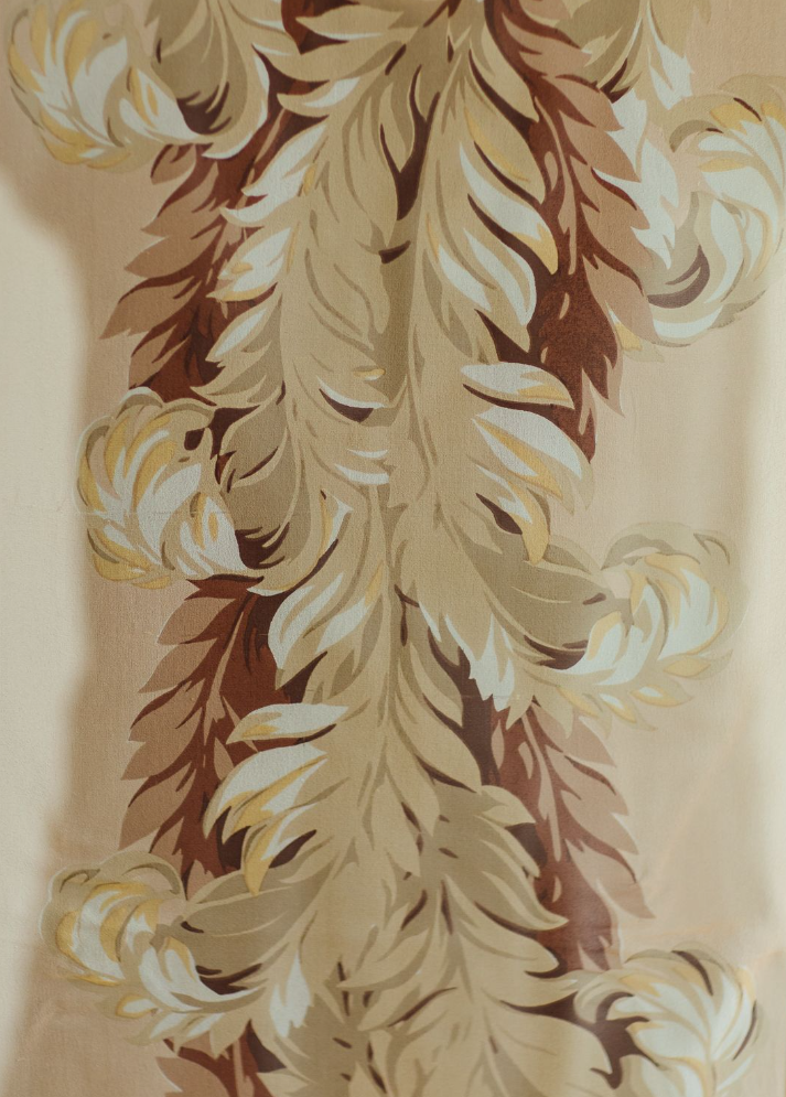 Tone-on-tone Feathers Silk Scarf