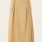 Find Me Now Cargo Pleated Midi Skirt in Nomad
