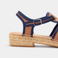 Naguisa Sativa Espadrille - Navy/Leather