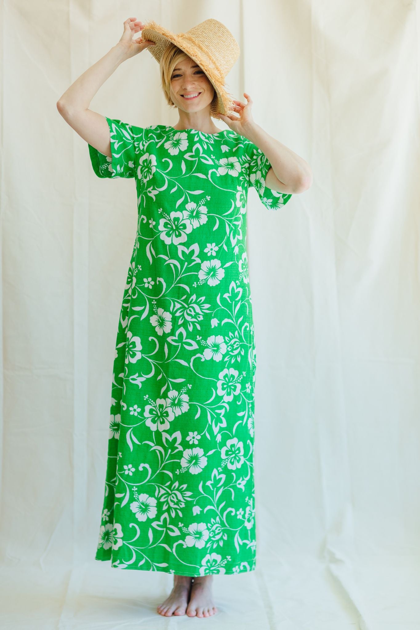 Hilo Green Hawaiian Maxi Dress