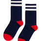 Collegiate Stripe Crew- Navy