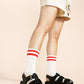 Collegiate Stripe Crew- White
