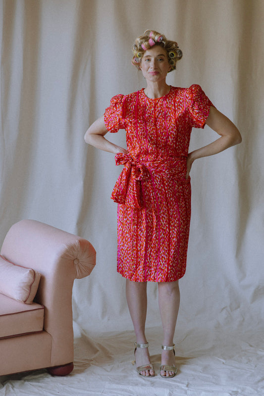 Heart-to-Heart Red Silk Dress