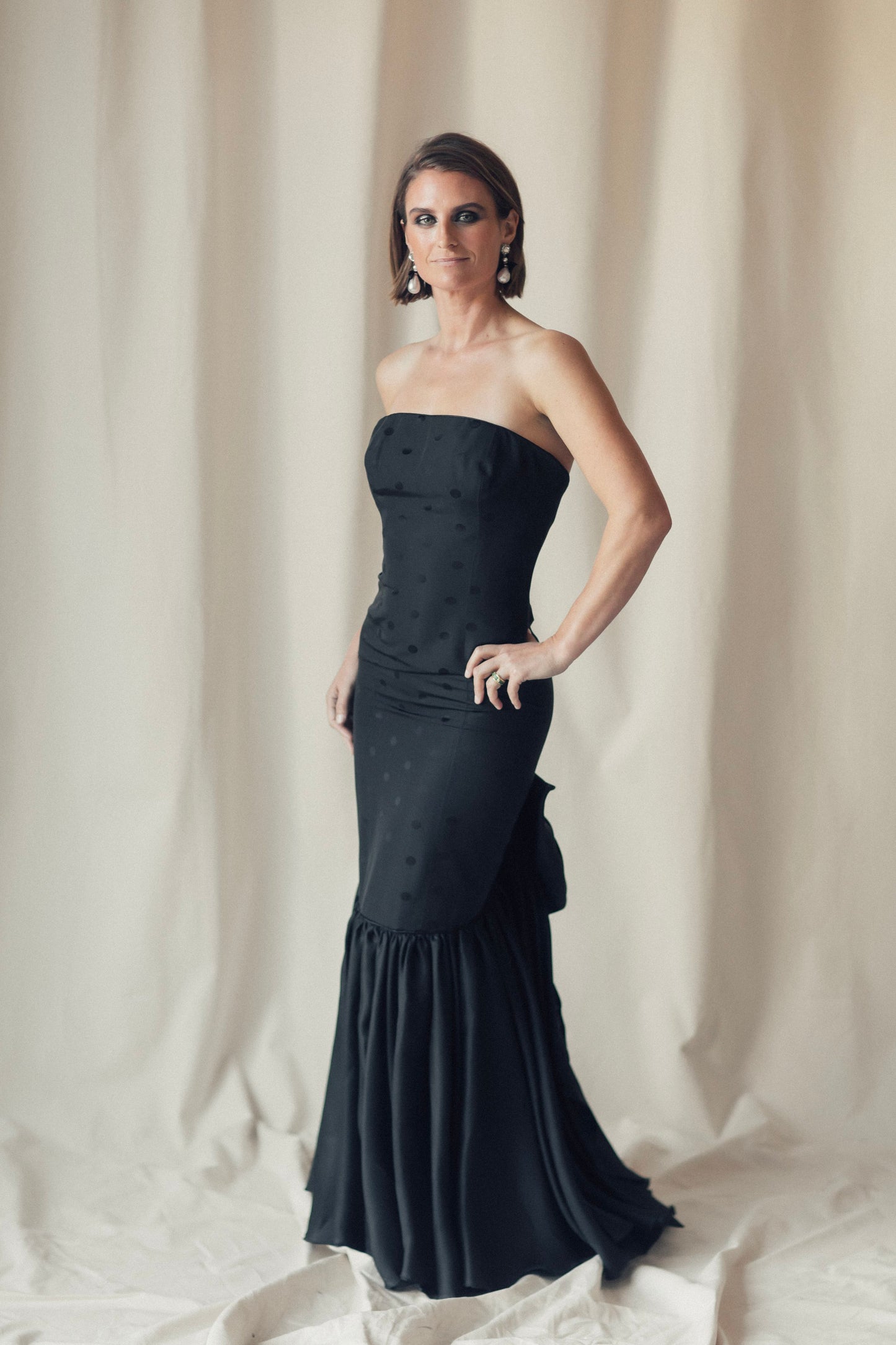 Ungaro Polka Dot Column Gown