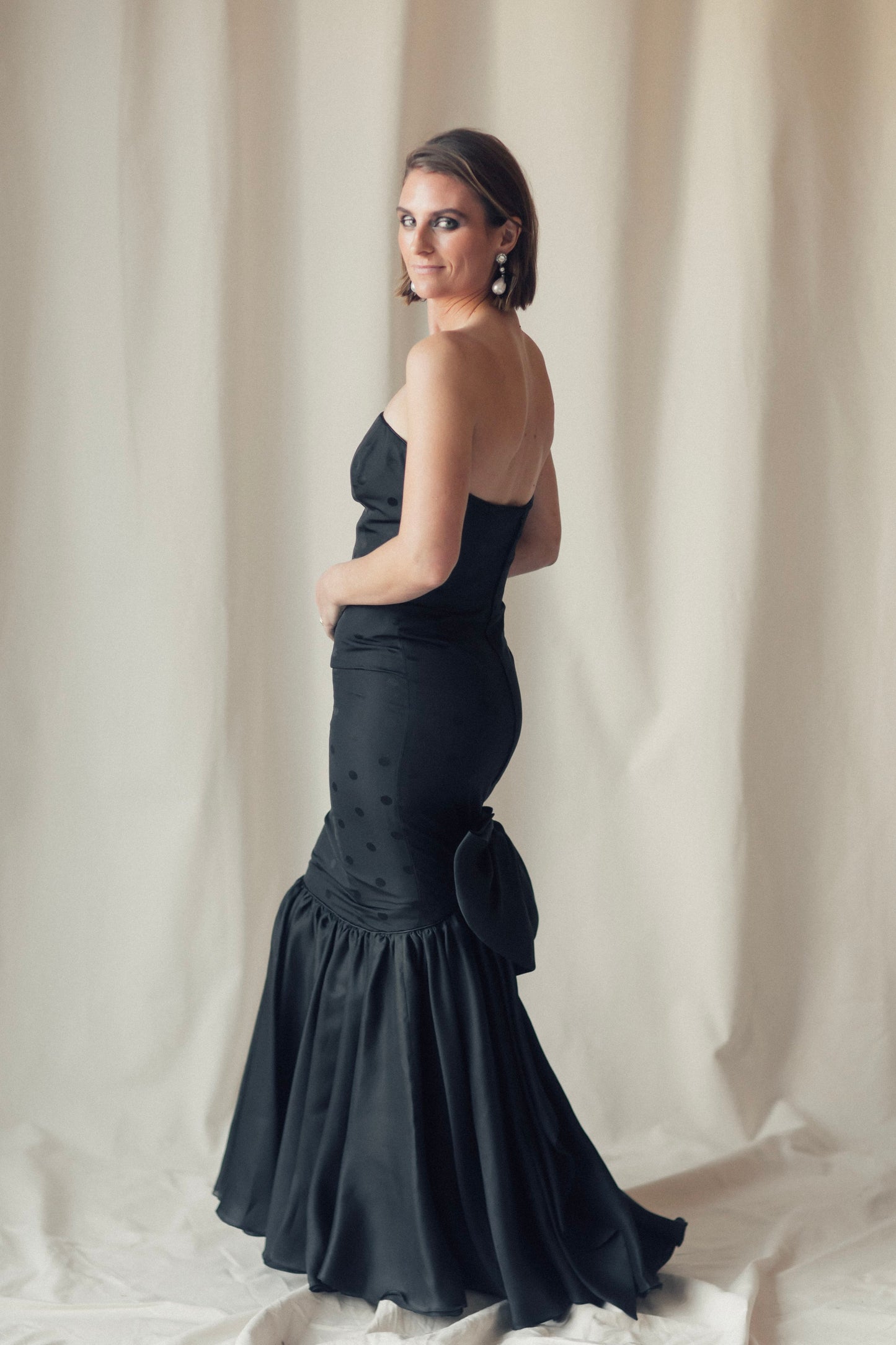 Ungaro Polka Dot Column Gown