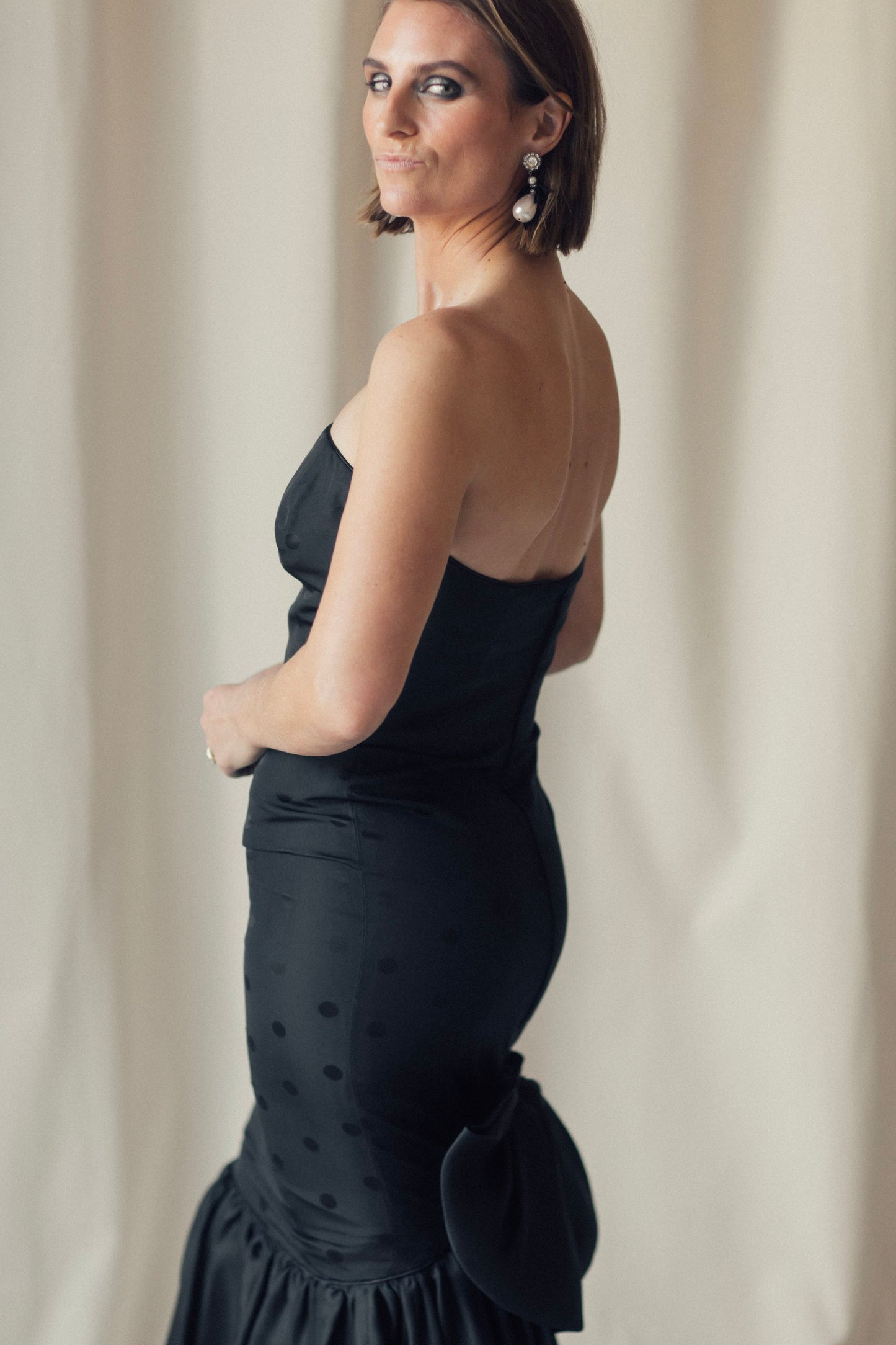 Ungaro Polka Dot Column Gown