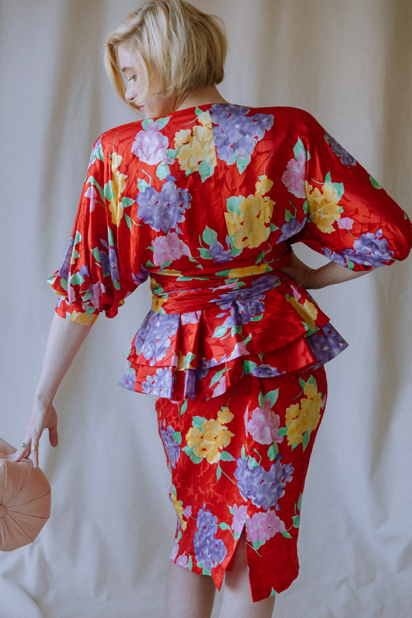 Saint Romei Floral Silk Skirt Set
