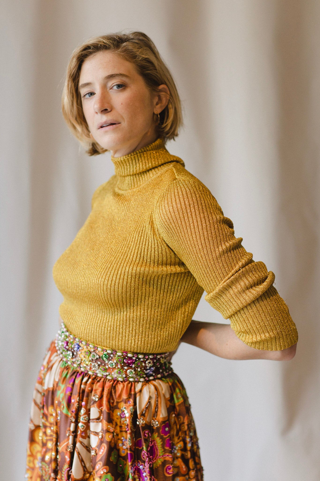 Valentina Metallic Turtleneck