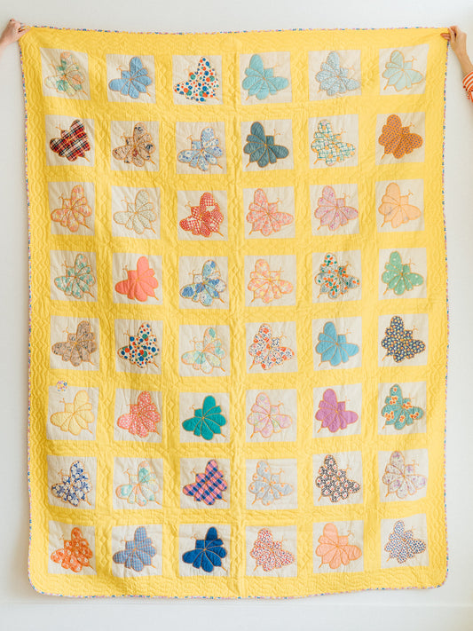 1960s Yellow Butterfly Quilt