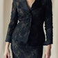 Travilla Black Lace Skirt Suit
