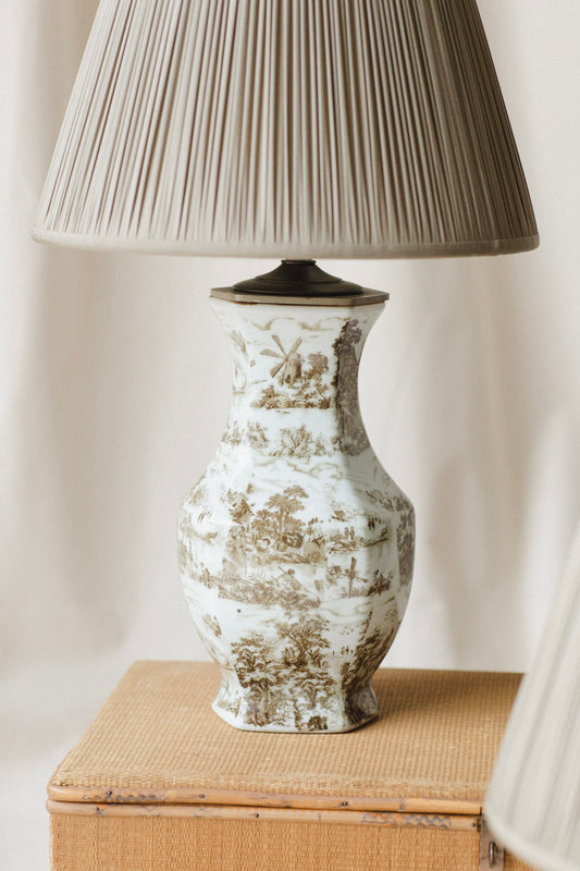 Fall Toile Porcelain Lamp