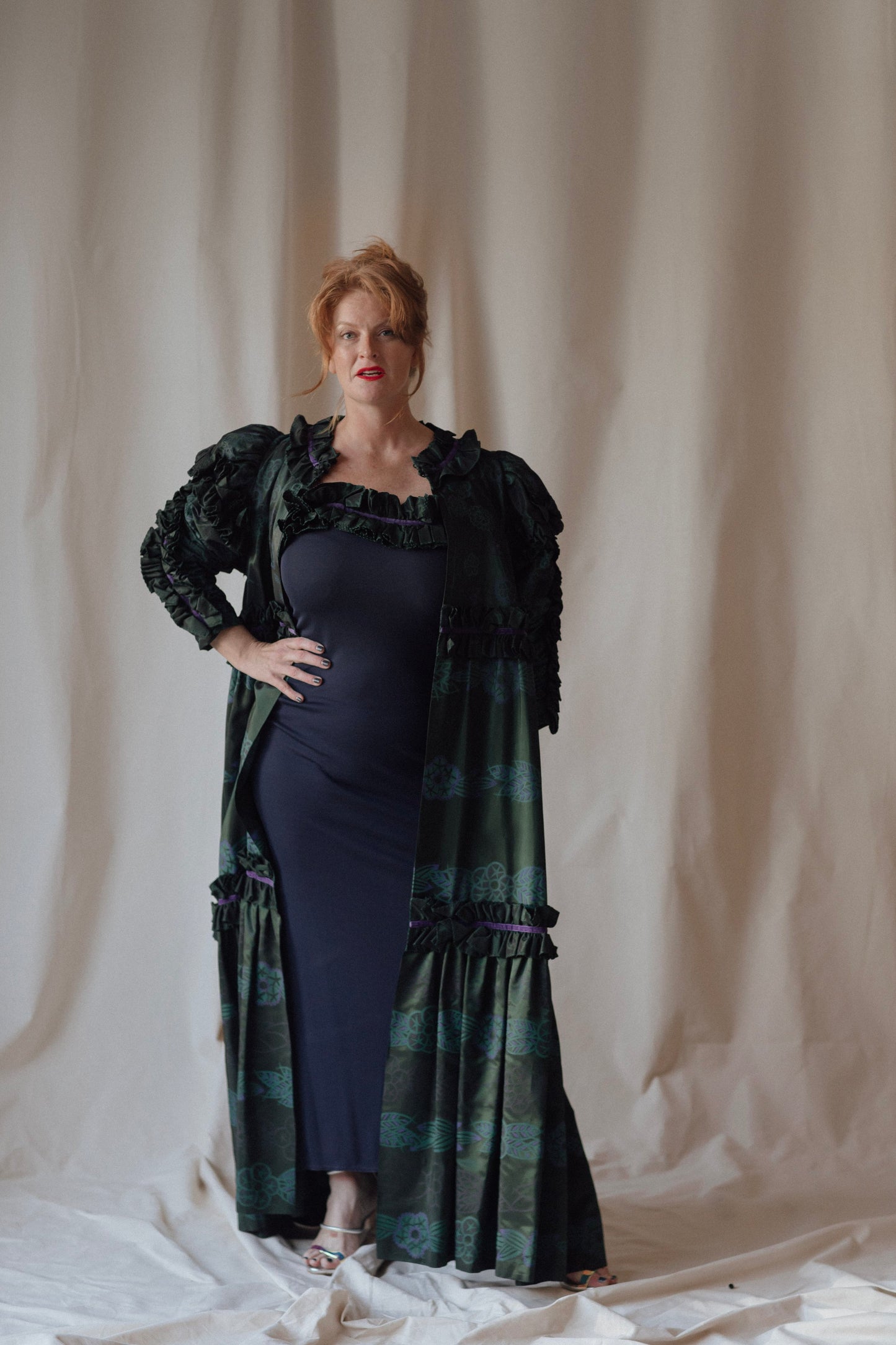 Zandra Rhodes Silk Gown and Coat Set