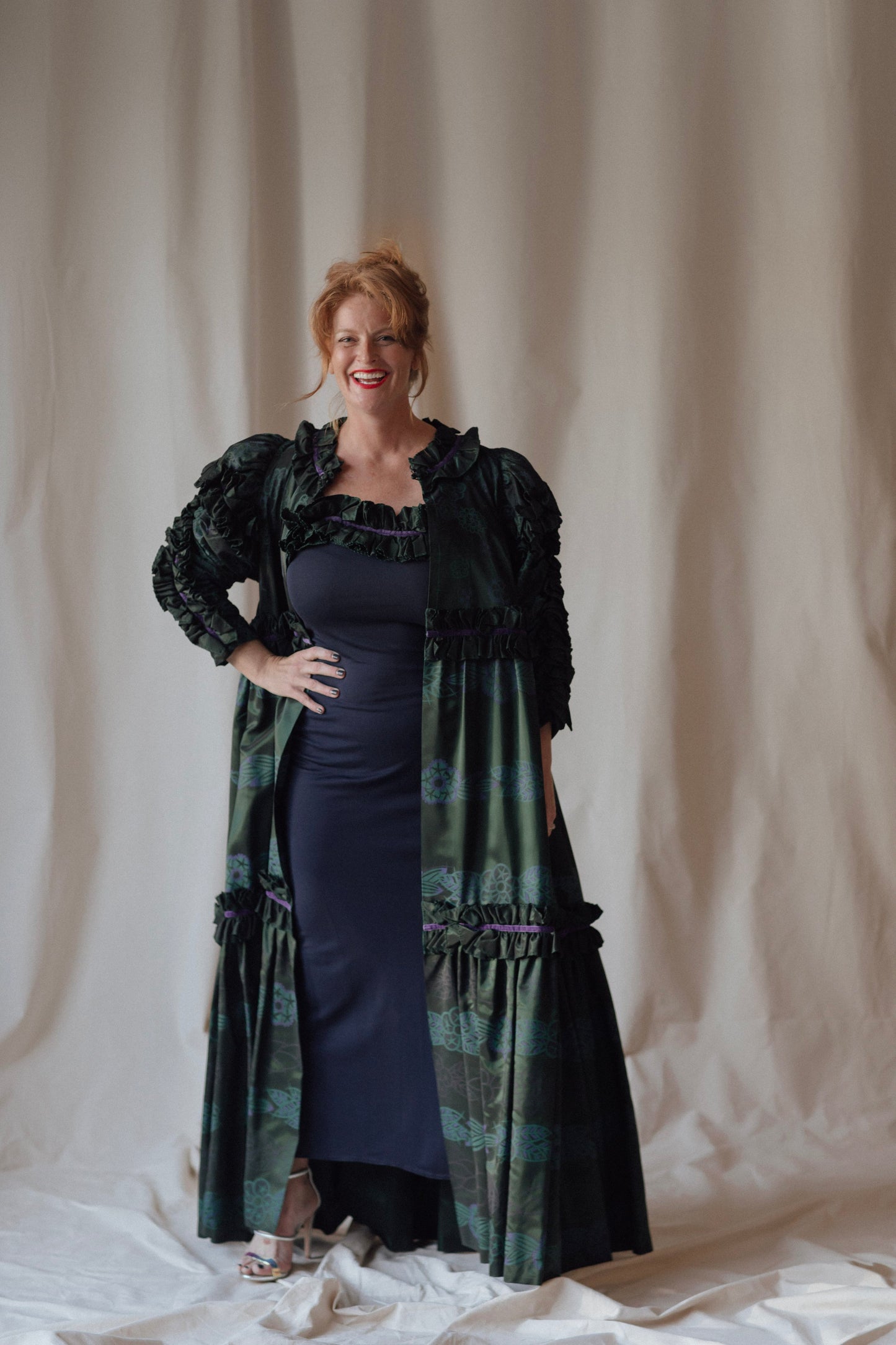 Zandra Rhodes Silk Gown and Coat Set