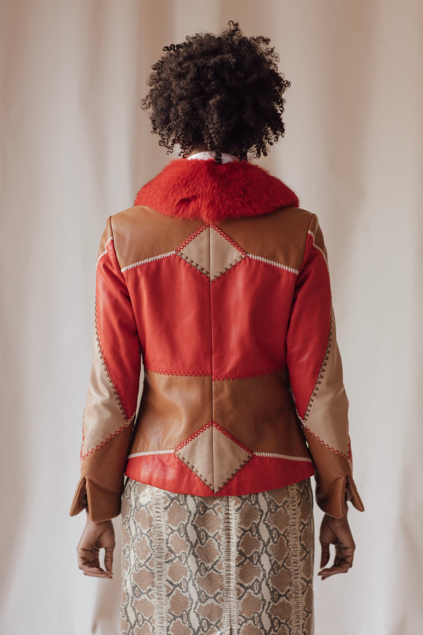 Red Crush Fox Fur Blazer