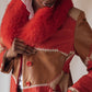 Red Crush Fox Fur Blazer