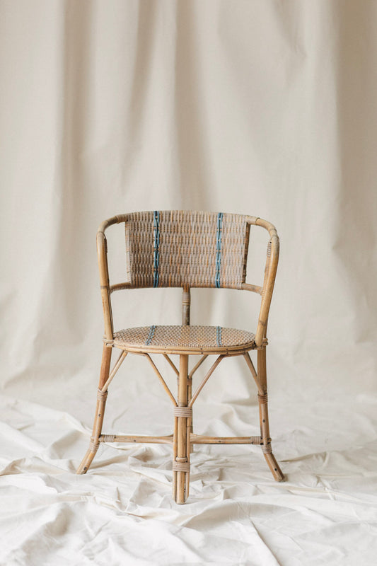 Striped Wicker Side Chair
