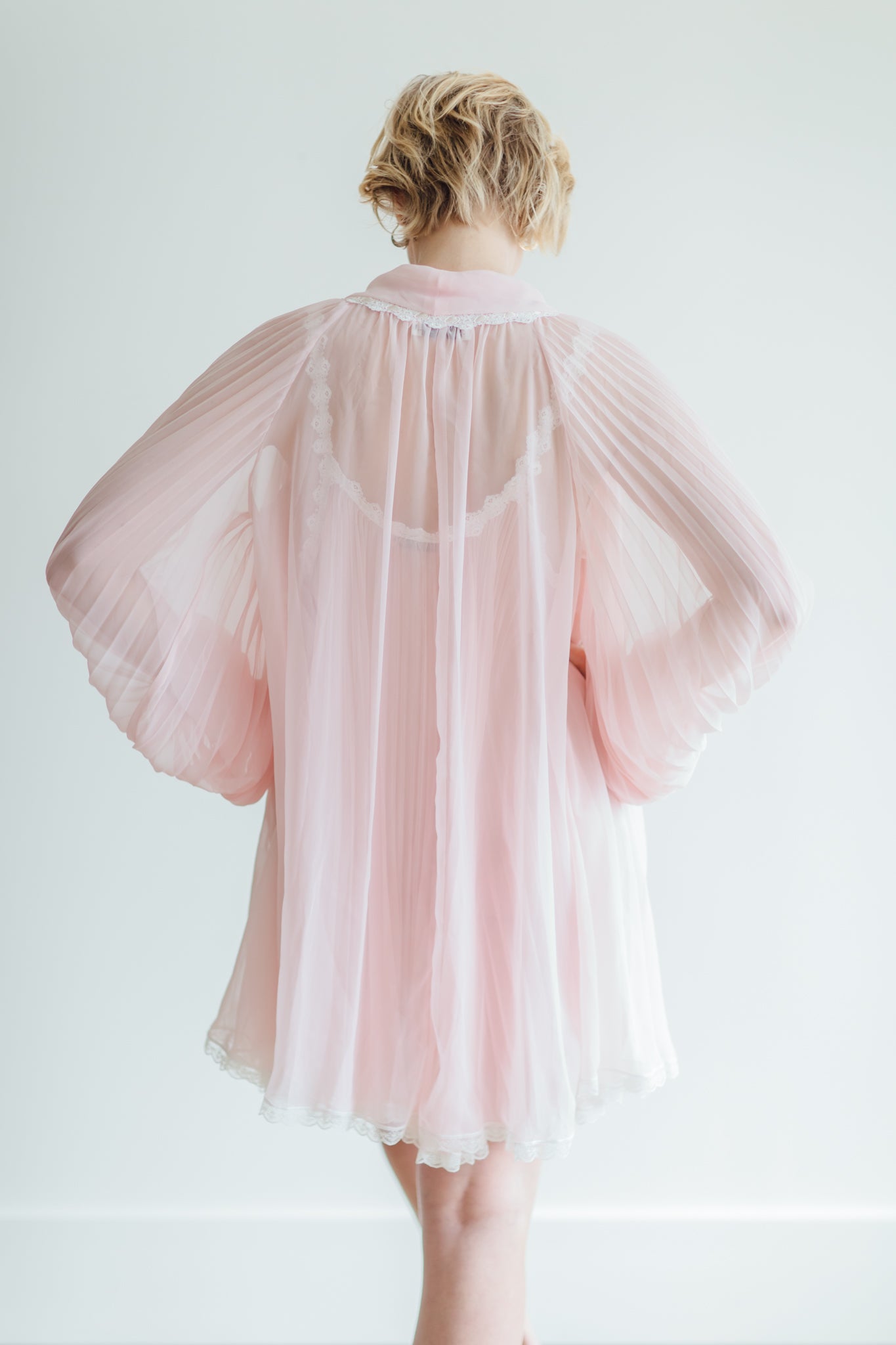 Christian Dior Pink Lace Peignoir Set