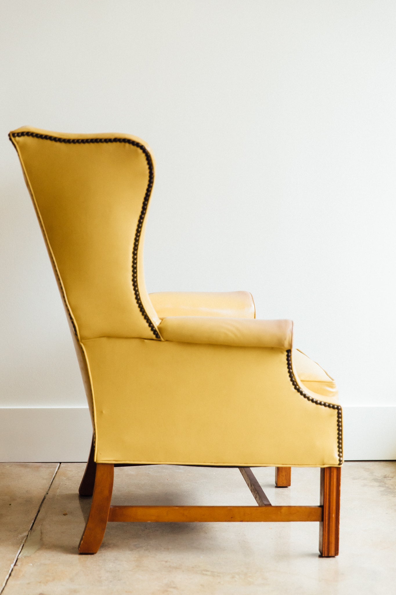 Yellow Leather Wingback Chairs
