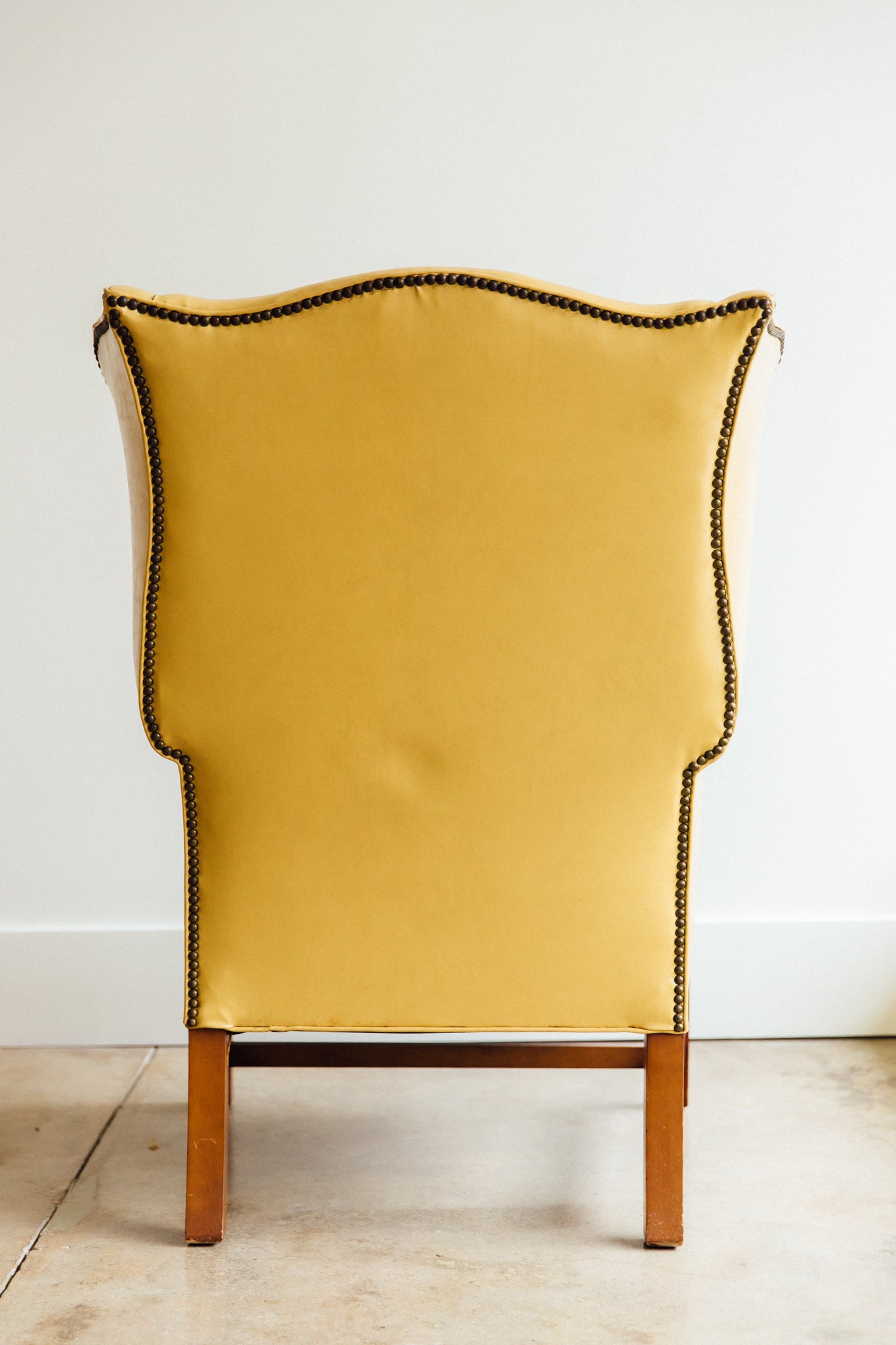 Yellow Leather Wingback Chairs