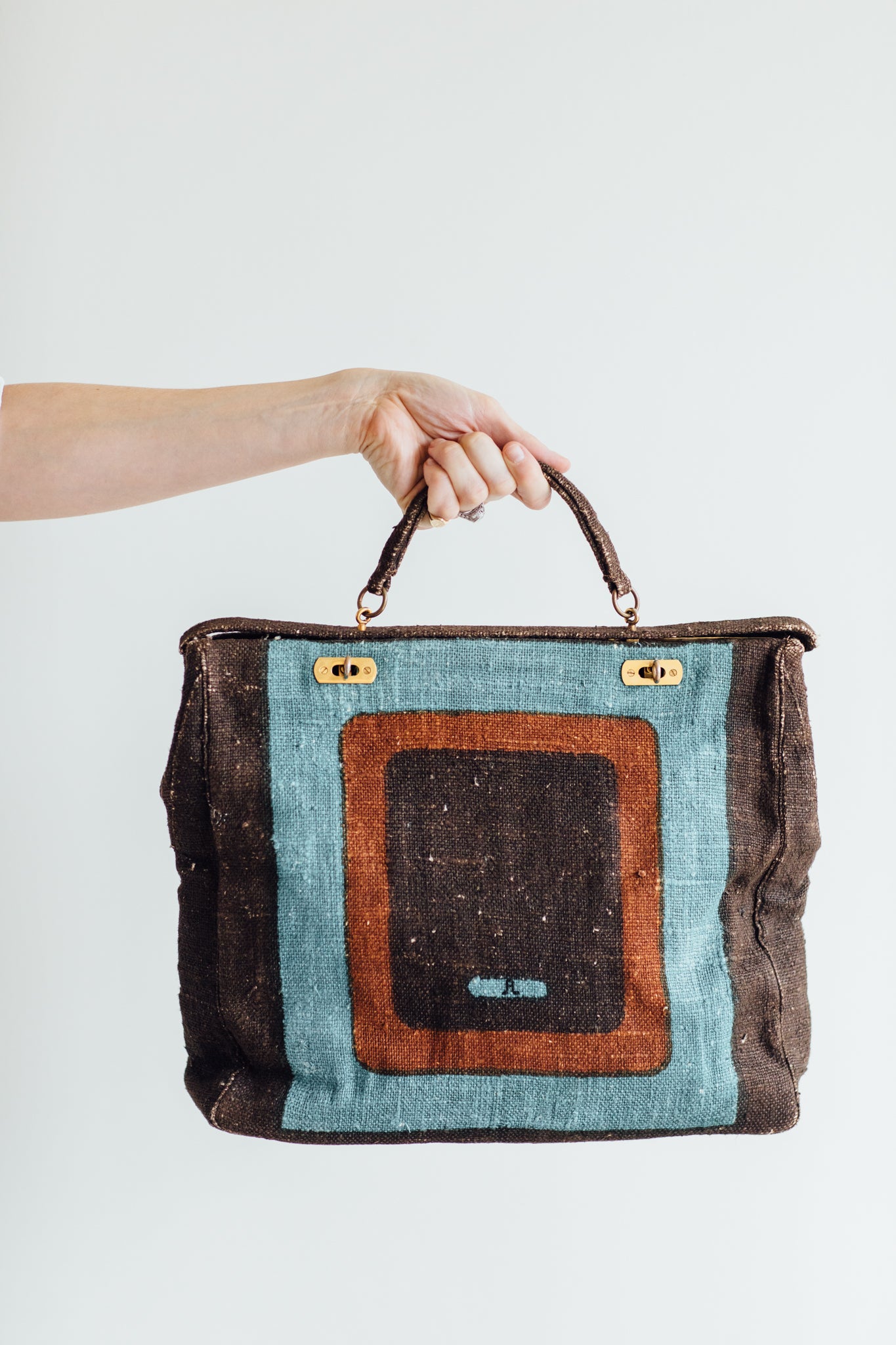 Roberta di Camerino Linen Satchel Purse