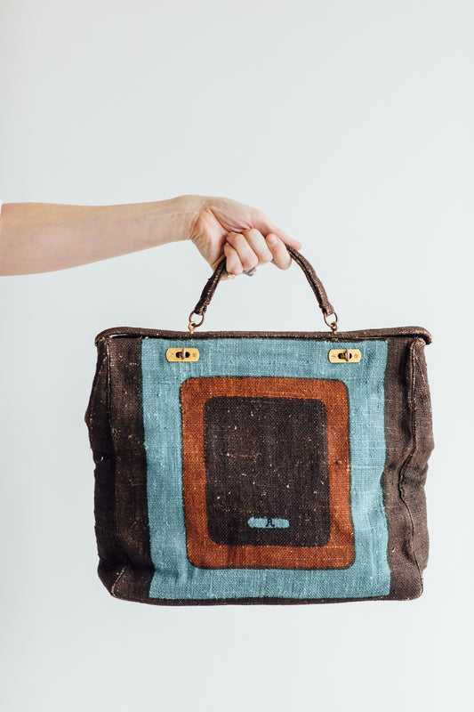 Roberta di Camerino Linen Satchel Purse