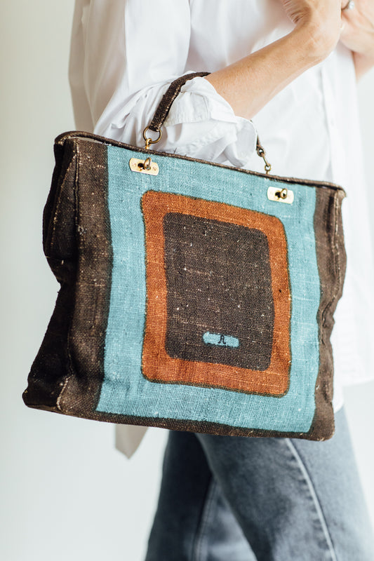 Roberta di Camerino Linen Satchel Purse