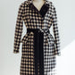 Brown and Cream Check Mohair Coat
