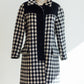 Black and White Check Reversible Mohair Coat