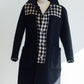 Black and White Check Reversible Mohair Coat