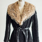 Schumacher Black Jacket with Fur Collar